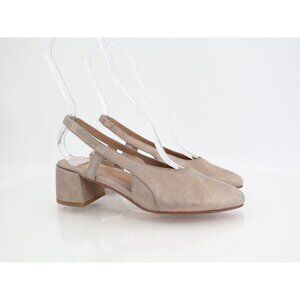 Eileen Fisher Gals Slingback Pumps Women Size 6 Gold Metallic Nubuck Pointy Toe